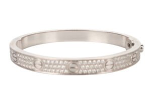 Cartier Love Paved 18ct White Gold Bracelet Classic Size 17 - Image 6