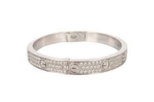 Cartier Love Paved 18ct White Gold Bracelet Classic Size 17 - Image 7