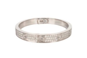 Cartier Love Paved 18ct White Gold Bracelet Classic Size 17 - Image 8