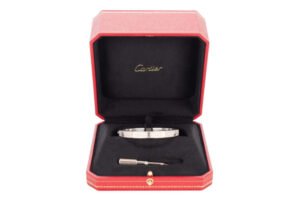 Cartier Love Paved 18ct White Gold Bracelet Classic Size 17 - Image 9