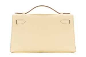 Hermès Kelly Pochette Jaune Milton Swift Palladium Hardware - Image 3