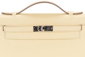 Hermès Kelly Pochette Jaune Milton Swift Palladium Hardware - Image 7