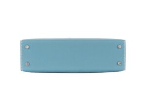 Hermès Mini Kelly Bleu Jean Epsom Palladium Hardware - Image 6