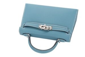 Hermès Mini Kelly Bleu Jean Epsom Palladium Hardware - Image 8
