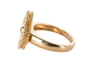 Van Cleef & Arpels Vintage Alhambra Diamonds 18ct Yellow Gold Ring Size 47 - Image 4