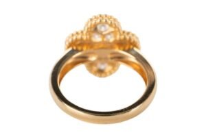 Van Cleef & Arpels Vintage Alhambra Diamonds 18ct Yellow Gold Ring Size 47 - Image 6