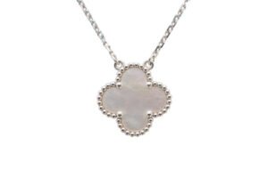 Van Cleef & Arpels Vintage Alhambra Mother Of Pear 18 ct White Gold Single Pendant