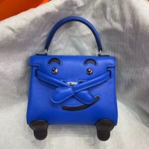 Hermès Kelly Doll Millennial Bag in vibrant Rose Confetti Swift leather with whimsical smiley face details, a playful icon of 2000s luxury - Image 3