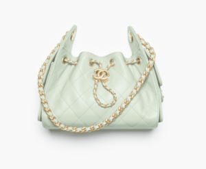 CHANEL 25 Mini Handbag Grained Calfskin & Gold-Tone Metal Light Green