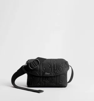 Mini Dior Jett Zipped Messenger Bag  Black Dior Gravity Leather