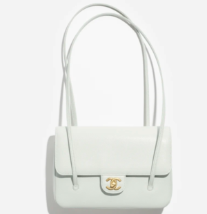 Chanel Small Flap Bag Grained Shiny Calfskin & Gold-Tone Metal Light Green