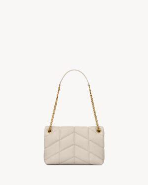 Saint Laurent Puffer Medium Beige Quilted Lambskin Gold Hardware - Image 3