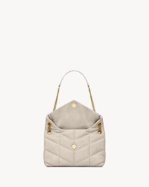 Saint Laurent Puffer Medium Beige Quilted Lambskin Gold Hardware - Image 5