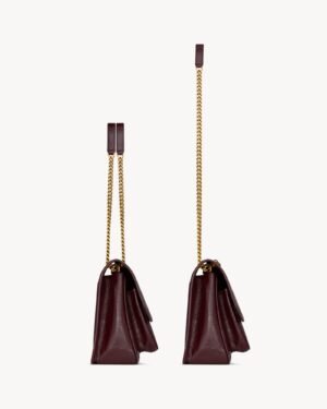 Saint Laurent Niki Medium Burgundy Crinkled Leather Gold Hardware - Image 4