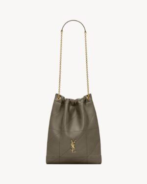 Saint Laurent Jamie Pochon Light Beige Lambskin Chain Bag Gold Hardware
