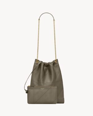 Saint Laurent Jamie Pochon Light Beige Lambskin Chain Bag Gold Hardware - Image 3