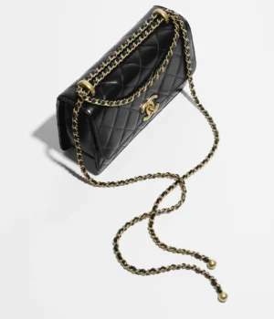 Chanel Small Flap Bag   Shiny Calfskin & Gold-Tone Metal  Black - Image 4