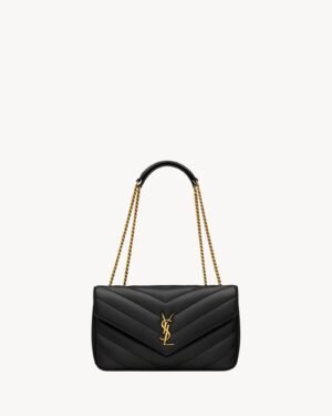 Saint Laurent LouLou Medium Quilted Black Lambskin Handbag