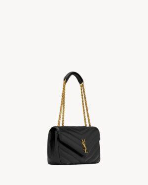 Saint Laurent LouLou Medium Quilted Black Lambskin Handbag - Image 7