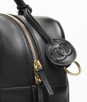 Chanel Large Bowling Bag   Calfskin & Gold-Tone Metal  Black - Image 3