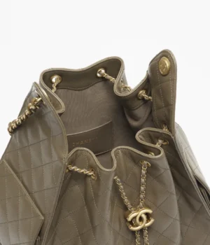 CHANEL 25 Medium Handbag  Grained Calfskin & Gold-Tone Metal  Dark Khak - Image 4