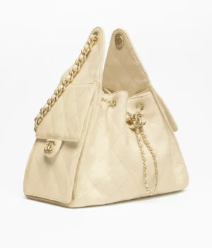 CHANEL 25 Small Handbag  Grained Calfskin & Gold-Tone Metal Beige - Image 3