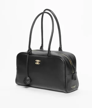 Chanel Large Bowling Bag   Calfskin & Gold-Tone Metal  Black - Image 4