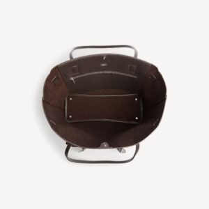 Balenciaga Bel Air Tote Bag Medium in light espresso waxed suede calfskin, aged-silver hardware - Image 4