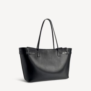 Balenciaga Bel Air Tote Bag Large in black smooth calfskin, aged-gold hardware - Image 4
