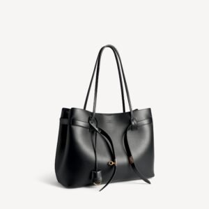 Balenciaga Bel Air Tote Bag Large in black smooth calfskin, aged-gold hardware - Image 3