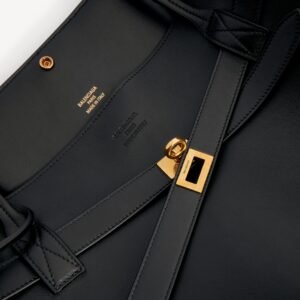 Balenciaga Bel Air Tote Bag Large in black smooth calfskin, aged-gold hardware - Image 5
