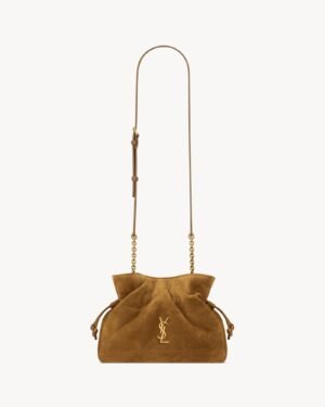 Saint Laurent Jamie Small Caramel Suede Shoulder Bag Gold Hardware