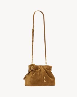 Saint Laurent Jamie Small Caramel Suede Shoulder Bag Gold Hardware - Image 5