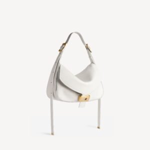 Balenciaga icca Shoulder Bag Medium in white snow Arena lambskin with aged-gold hardware - Image 6