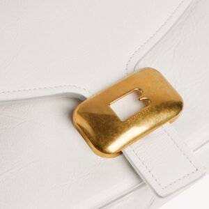 Balenciaga icca Shoulder Bag Medium in white snow Arena lambskin with aged-gold hardware - Image 7