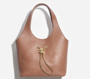 Chanel Shopping Bag Calfskin & Gold-Tone Metal  Brown