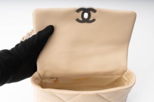 Chanel19 Medium Beige Calf Skin Mixed hardware - Image 8