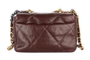 Chanel 19 Flap Medium Burgundy Gold Hardware - Image 4