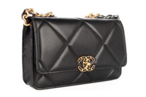 Chanel 19 Wallet On Chain Black Lambskin Mixed Hardware - Image 3