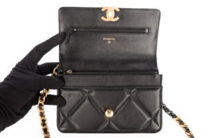 Chanel 19 Wallet On Chain Black Lambskin Mixed Hardware - Image 8