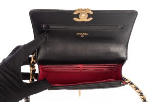 Chanel 19 Wallet On Chain Black Lambskin Mixed Hardware - Image 9