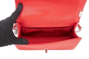 Chanel Boy Bag Medium Red Caviar Silver Hardware - Image 10