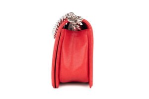 Chanel Boy Bag Medium Red Caviar Silver Hardware - Image 5