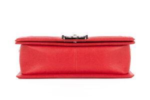 Chanel Boy Bag Medium Red Caviar Silver Hardware - Image 7