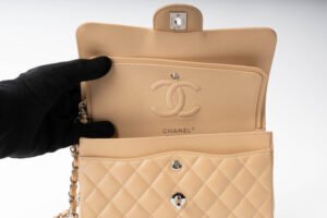 Chanel Small Classic Flap Beige Caviar - Image 7