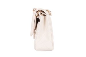 Chanel Classic Medium Flap Caviar White Gold Hardware - Image 4