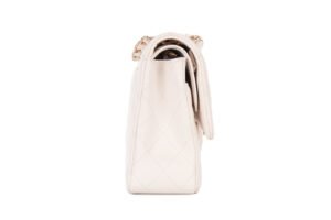 Chanel Classic Medium Flap Caviar White Gold Hardware - Image 5