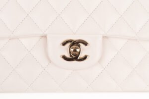 Chanel Classic Medium Flap Caviar White Gold Hardware - Image 7