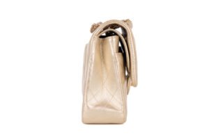 Chanel Classic Medium Flap Iridescent Gold Metallic Goatskin Gold Hardware - Image 6