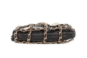 Chanel Coin Medallion Phone Holder With Brooches Black Lambskin Gold Hardware - Image 5